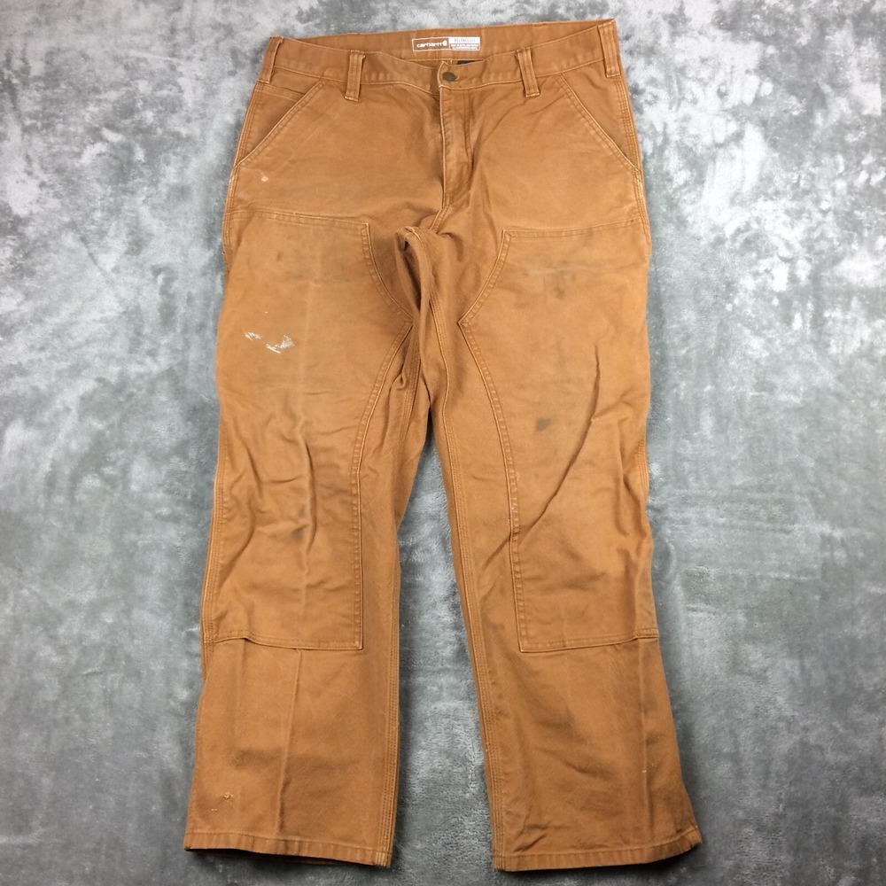 Carhartt Pants‎ Double Knee 36x30 Brown Relaxed Fit Carpenter Workwear
